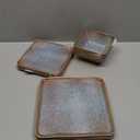 Square Melamine Dinnerware Sets of 12 Pcs,Square Plates and Bowls Sets,Unbreakable Dish Set for 4, Lightweight, Dishwasher Safe and BPA Free, Suit for RV, Camping