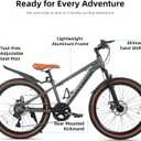 KEANO Huntaway 24 Inch Kids Bike for Boys & Girls Ages 8-12 Years 24" Hardtail Mountain Bike for Kids with Aluminum Frame and 7-Speed Drivetrain 24 inch Bicycle Grey
