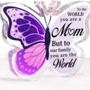 Gifts for Mom, Mom Birthday Gifts, Birthday Gift for Moms, Moms Gift for Birthdays Christmas Mothers Day Decor, Mommy Presents from Daughter Son, Engraved Butterfly Plaque 3.9" x 3.3"