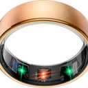 Smart Health Ring Sleep Health Tracker for Women Men with Heart Rate, Blood Oxygen, Sleep Monitor, Steps,Calories, 5ATM Waterproof for iPhone/Android, No Subscription Fee(Rose Gold, 9#)