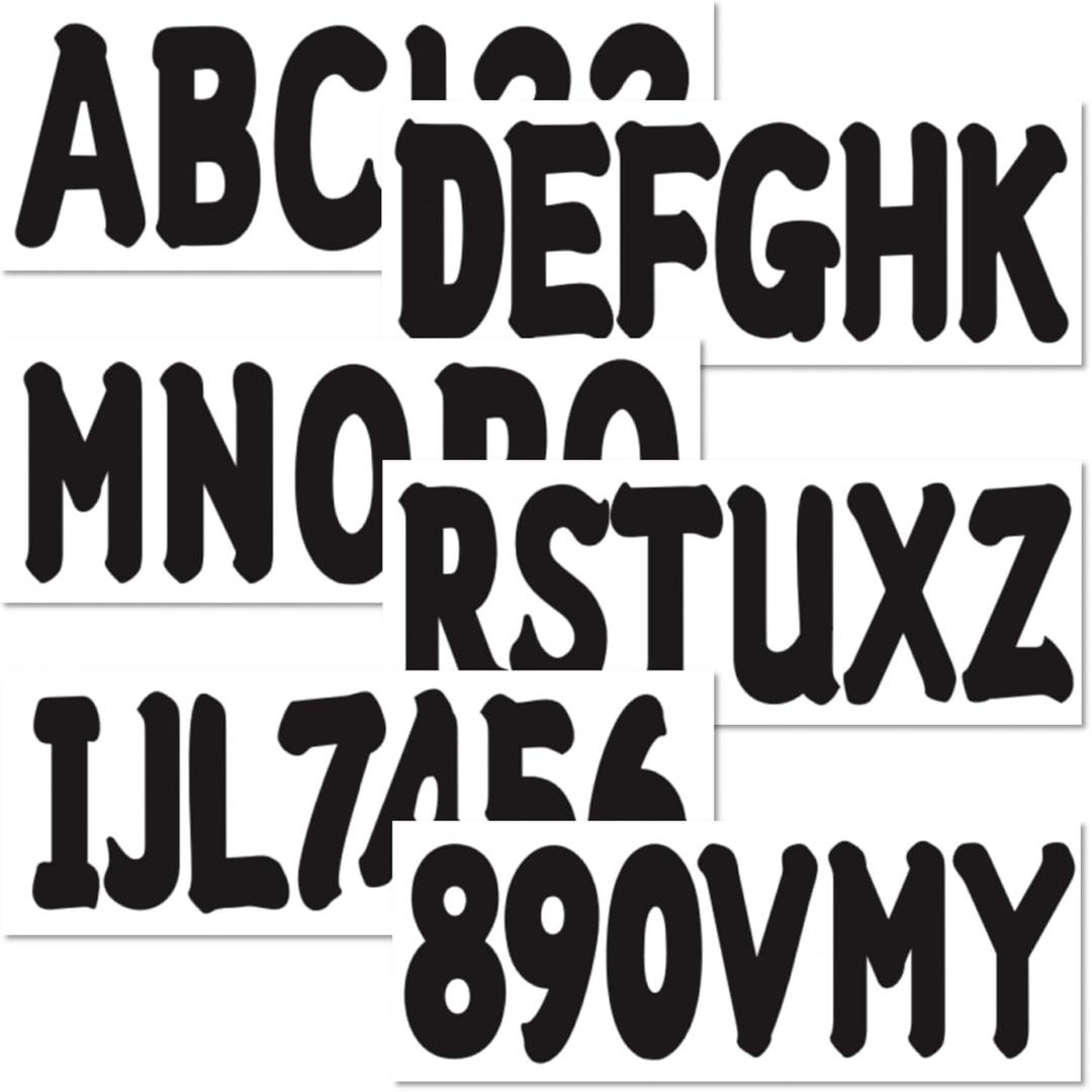 4 Sets of 3" Marine Boat Black Sticker Decals A-Z Letters & 0-9 Numbers for Yachts & Personal Watercraft Waterproof Anti-Scratch