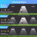 Solar Security Light Outdoor,Solar Flood Light with Active Motion Sensor,3 Heads 270 Wide Angle,Remote Control,IP65 Waterproof, 3 Modes (2 Packs)