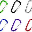 GOGO 6PCS D-Shaped Carabiner with Spring Snap Hooks, 2 Inch Carabiner Clip Key Holders