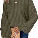 Long Sleeve Shirts for Women Fall Fashion 2025 Tunic Tops Dressy Casual Blouses Loose Knit Pullover Sweaters (Large)