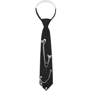 Clip on Neck Ties for Women Girls, Adjustable Pre-tied Womens Tie Solid Color Ladies Neckties for Party Prom School
