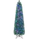 6 FT Pre-Lit Artificial Xmas Tree with Colorful Fiber Optics & 517 PVC Branch Tips