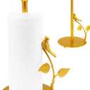Gold Paper Towel Holder with Arm Fit Most Size Paper Roll Gold Paper Towel Holder Countertop Golden Bird Decor for Kitchen