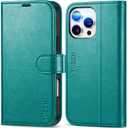 TUCCH Case Wallet for iPhone 16 Pro Max, RFID Blocking [4 Card Holder] Kickstand Shockproof TPU Interior Case, PU Leather Magnetic Flip Folio Cover Compatible with iPhone 16 Pro Max 2024, Cyan