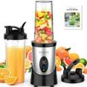 KOIOS Smoothie Blender, 900W Personal Blender for Shakes and Smoothies for Kitchen with 2 Portable Cups 22oz, Single Serve Smoothies Maker Mixer for Juices, Nutritious Recipe, Silver