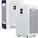 HATHASPACE HSP003 True HEPA Air Purifier for Home, Removes 99.9% of Dust, Smoke, Pet Dander, Odors, VOCs, Covers Up to 2800 Sq. Ft, Quiet Air Cleaner with Smart Sensor for Bedroom & Large Rooms, 14.02"D x 26.97"W x 14.02"H, White