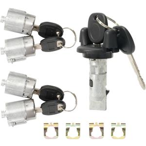 Ignition Switch Cylinder and Door Lock Cylinders Key Kit Compatible with Chevy Express 1500 2500 3500 Van/for GMC Savana 1500 2500 3500 Van, 2001-2007#Replace 704600 706591