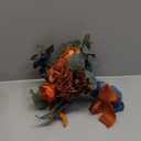 Ling's Moment Artificial Flowers Teal Bridesmaid Bouquet, Burnt Orange Wedding Flowers Bouquets for Bridesmaids, 7 Inch Bridal Bouquets for Bridesmaids, Wedding Decor, Ceremony, etc.