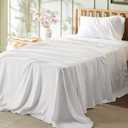 Bedsure Twin Sheets Set - 3 Pieces Soft Twin Bed Sheets - Breathable & Cooling - Hotel Luxury - Easy Care Polyester Microfiber Bedding for Women, Men, Bright White