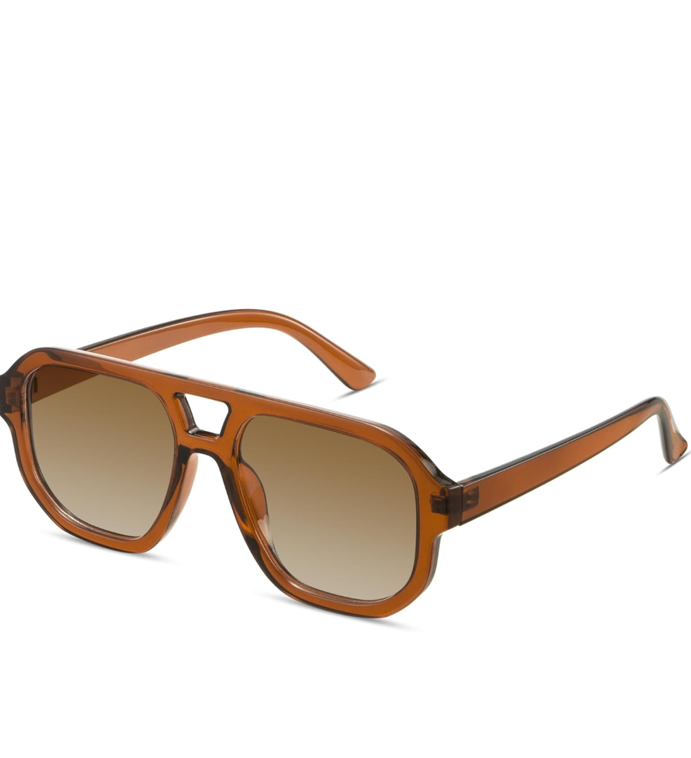 livho Trendy Polarized Square Aviator Sunglasses Women Men Square Eyewear Frame, Retro Sun Glasses for Women Men 2025 Shades