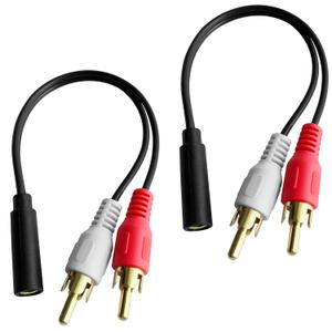 Posdou Y Connector Audio Cable 3.5mm Audio Female to 2 RCA Male Stereo Cable Compatible for TV, Smartphones, Tablets (8 inch,2 Pack)
