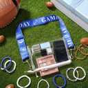 Tondiamo 10 Pcs Game Day Transparent Bag & Bracelet for Stadium Events Game Day Stadium Approved Football Accessories Outfits (Blue)