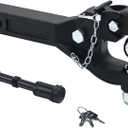 Jextra Pintle Hitch 15 ton with 2 Inch Hitch Ball Suitable for 2 Inch Pintle Hitch Receiver and Hitch Receiver Pin Lock Black Powder Coat 33000LB