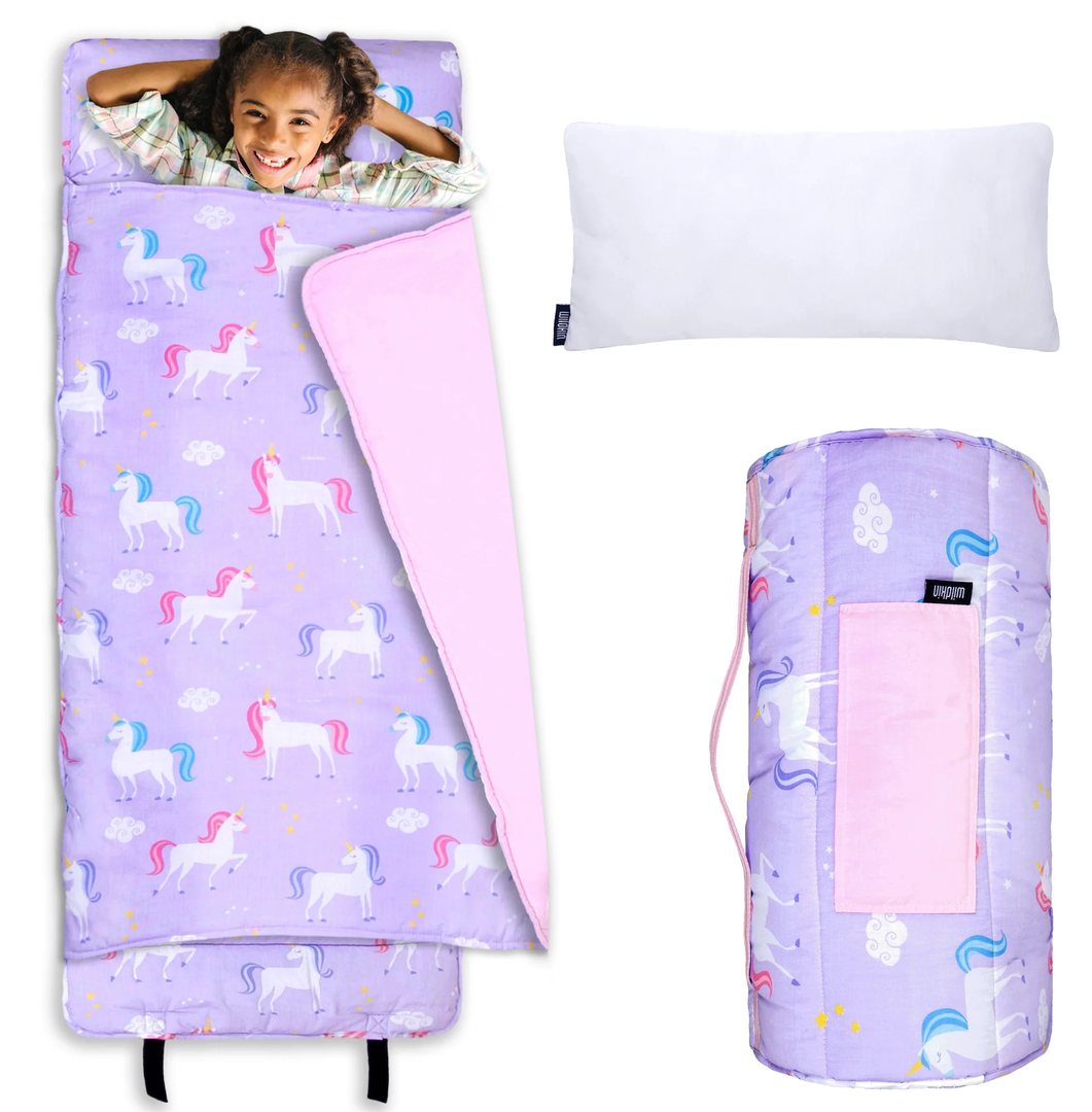 Wildkin Kids Original Nap Mat – Cozy Kids Sleep Mat with Pillow, ideal for School & Travel unicorn
