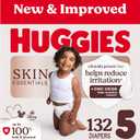 Huggies Size 5 Diapers, Skin Essentials Baby Diapers, Size 5 (27+ lbs), 132 Count (2 Packs of 66)
