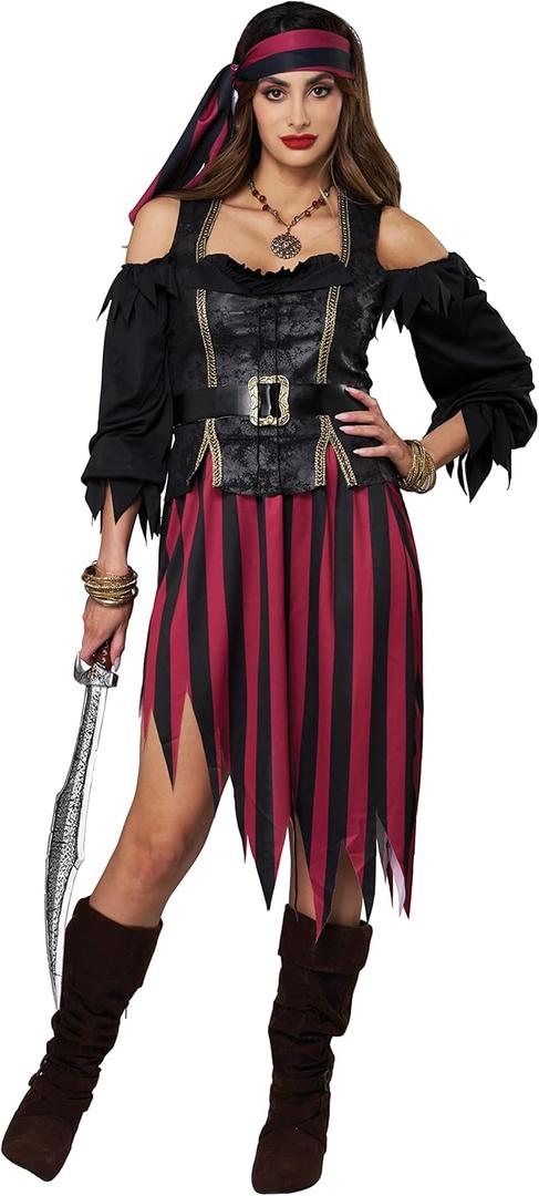 California Costumes Queen of The High Seas Costume Small Black, Scarlet