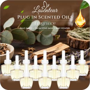Plug In Air Freshener Refills 12 Count - Palo Santo & Eucalyptus, Baby Powder Scent For Home & Bathrooms Office Wall Plug In Refills, Compatible with Air Wick & Glade, Not Include Glade Plus