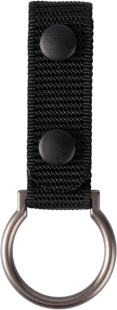 TACNEX D/C Cell Flashlight Holder Side Handle Baton Carry Metal Ring Tactical Torch Carrier MOLLE Strap Snaps Clip Duty Belt Keeper
