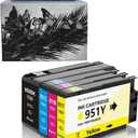 4 Pack 950XL 951XL Ink Cartridges Combo Pack Replacement for HP 950 951 Ink Cartridges for HP OfficeJet Pro 8100 8110 8600 8610 8615 8616 8620 8625 8630 8640 8660 251DW 276DW 271DW, (BK, C, M, Y)