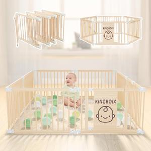 Baby Playpen for Toddler and Babies Foldable Wooden Baby Gate Large Shape & Size Adjustable Baby Fence Play Area