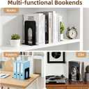HappyHapi Book Ends, Bookends for Shelves, 24pcs Metal Bookends, Book Ends for Heavy Books Holders for Office Home Library Book Ends Supports, Book Ends to Hold Books Heavy Duty