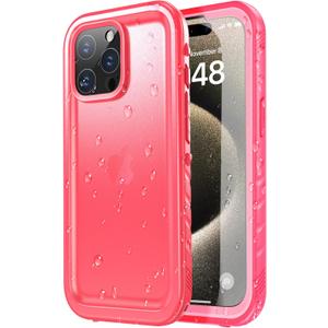 SPORTLINK for iPhone 15 Pro Max Case - IP68 Waterproof Military Protective Full Body Heavy Duty Shockproof 360 Sealed Dustproof with Camera Screen Protector Cover for i Phone 15 Pro Max 6.7" Pink