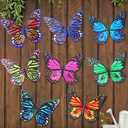Jetec 8 Pcs Metal Butterfly Wall Decor 6.5 in Butterflies Outdoor Fence Art Sculpture Hanging Decorations for Wall Fence Yard Patio Garden Housewarming Birthday Weeding Party Decoration(Lovely Style)