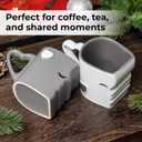 MIAMIO - Coffee Mugs/Kissing Mugs Set Ceramic with Gift Box (Gray)