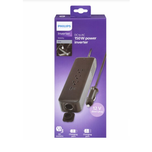 Philips Direct Plug Power Inverter 3 AC Outlets 1 USB-A 1 USB-C 175W