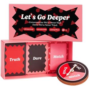 2 x Let's Go Deeper Card Game Valentines Gift for Boyfriend, 150 Cards Date Night Ideas Couples Game, for Him, Boyfriend, Husband, His and Hers, at Home Kit for Married Couple, Newlywed