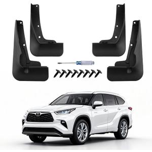 No Drill Mud Flaps for Toyota Highlander 2022-2026, Heavy Duty Front & Rear All-Weather Splash Guards, OEM Style Mud Guards Set for LE/XLE/XSE/Limited/Platinum/Hybrid Models, Not fit Grand Highlander