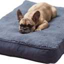 Happy Hounds Daisy Deluxe Supportive Sherpa Dog Bed, Small (36 x 24 in.), Prussian Blue