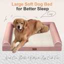 Large Dog Bed Orthopedic Washable: Beds Bolster XL Bed Big XLarge Dogs Memory Foam Sofa Couch Waterproof Removable Cover - Pink
