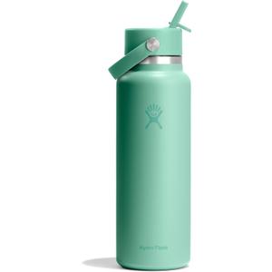 Hydro Flask Water Bottle - Insulated Stainless Steel - Wide Straw Lid, Non Spill, Leakproof in 40 Oz Mermaid Green