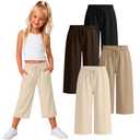 Oakgarden 4 Pack Girls' Capri Pants, 4-Color, 11-12 Years