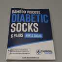 Doctor's Select Viscose Bamboo Ankle Diabetic Socks for Women and Men - 6 Pairs | Super Soft, Non Binding, Loose Wide Top (Medium)
