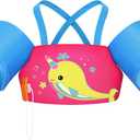 HeySplash Toddler Swim Vest, Toddler Floaties Fit 22-44 Lbs,Kids Swim Jacket with Adjustable Strap, Arm Floaties Water Wing Arm Band for Children Learn to Swim, Puddle Sea Beach Jumper Boy Girl (H-10-20kg Whale)