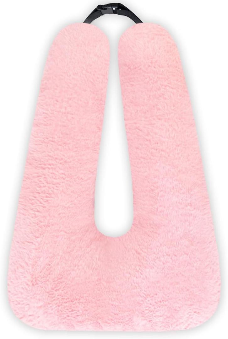 Swemos Travel Pillow, Car Pillow for Kids & Adults - Ergonomic Travel Pillows Sleeping Aid for Neck & Body Support, Car Travel Essentials Pillow on Road Trips-Pink