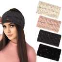 4 Pack Headbands for Women,Ear Muffs for Winter Gril,Accessories fo Women,Spa Headband,Wide Headbands