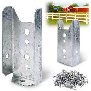 LukLoy 20 Pack 2x4 Brackets for Wood Rail, Fence Brackets Repair Kit Galvanized, Deck Railing Bracket Connectors for 2"4"(Actually 1.5"x3.5") Wood Post, Includes 140PCS 304 Stainless Steel Screws