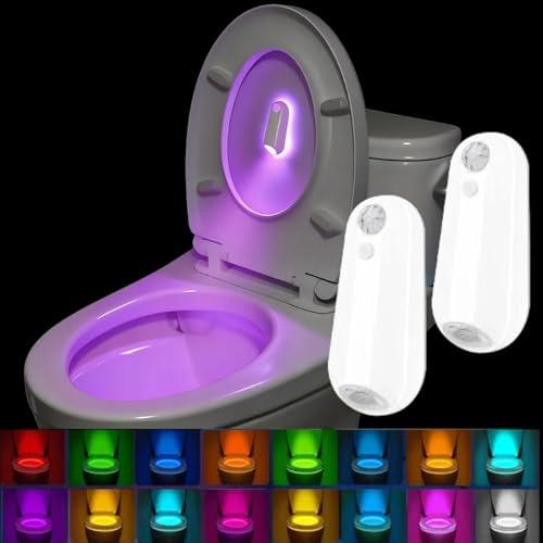 Jaypurling 2 Pack Toilet Night Light Motion Sensor Activated, Rechargeable RGB Toilet Bowl Light, Birthday Gifts for Women Men 2026.  OME PIECE