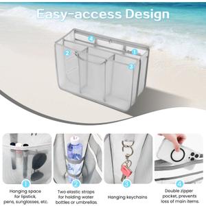 Beach bag Organizer insert for large bag accessories -light mesh is insert into the separation bag beach bag necessities