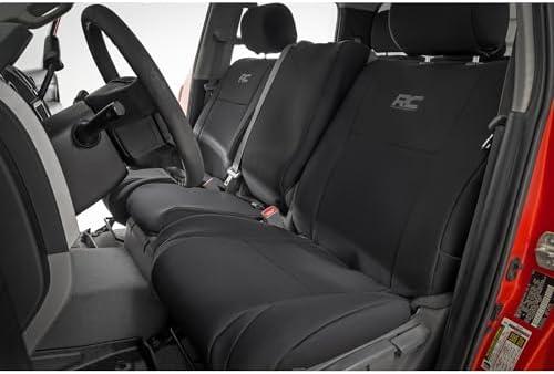 Rough Country Neoprene Seat Covers for Toyota Tundra (2007-2013) Crew Cab with Bucket Seats - Waterproof & UV Resistant, Foam Padded, Front & Rear Seat Cover Set