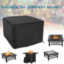 Square Fire Pit Cover for 29-32 Inch Firepit, Heavy Duty Outdoor Patio Fire Pit Table Cover, Gas Fire Pit Cover - Waterproof Dustproof Anti UV and Tear Resistant