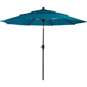 Pure Garden 10-ft Steel Blue Push-button Tilt Market Patio Umbrella