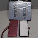 Defencase Compatible with iPhone 12/Pro Case Wallet with RFID Blocking Card Holder for Women Men, PU Leather Magnetic Snap Flip Zipper Strap Wallet Phone Case Fit for iPhone 12 & 12 Pro 6.1", WineRed